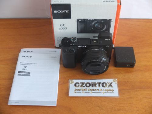 Sony A6000 Lensa 16-50mm OSS Black SC Minim Mulus