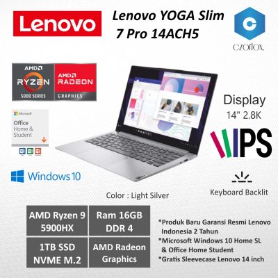 Lenovo Yoga Slim 7 Pro Ryzen 9 5900HX 16GB 1TB SSD W10 OHS